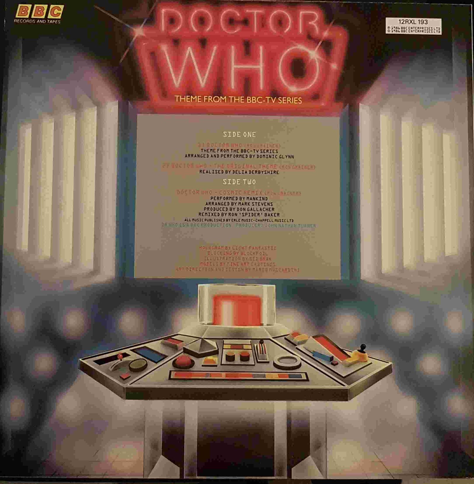 Picture of 12 RXL 193 Doctor who by artist Ron Grainer / Dominic Glynn / Delia Derbyshire / Mankind from the BBC records and Tapes library